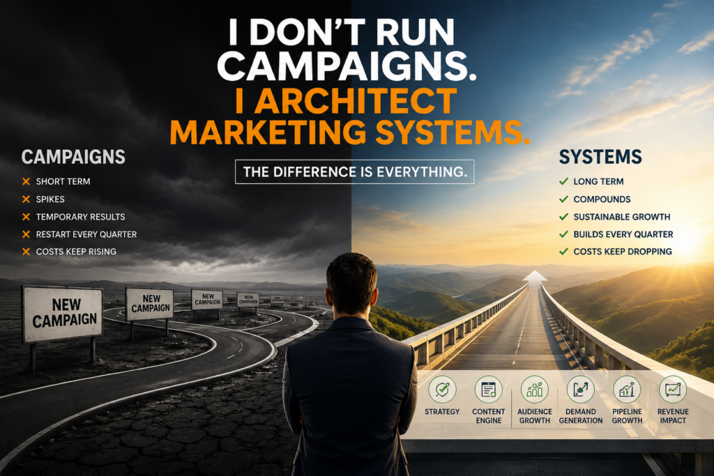 I Don’t Run Campaigns. I Architect B2B Marketing Systems.